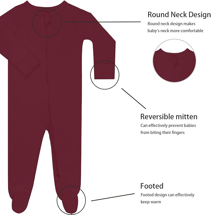 GUISBY Long Sleeve Baby Footed Pajamas - Image 2