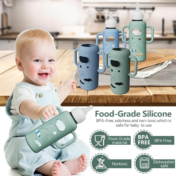 2 Pack Silicone Sleeves for Dr Brown's Glass Bottles, Drop Protection Bottle - Image 6