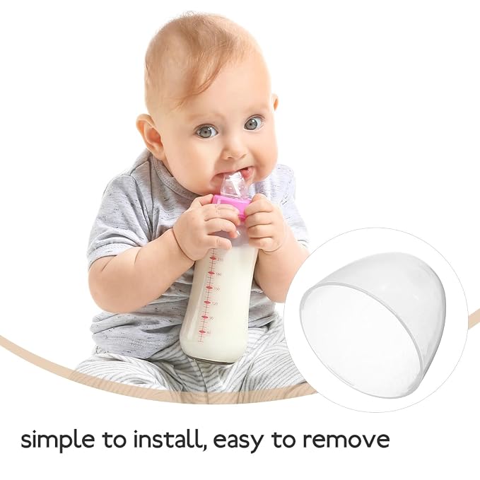 Homoyoyo 4pcs Baby Bottle Replacement Caps: Wide-Mouth Caps Reusable Baby - Image 4