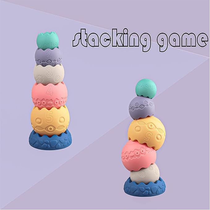 Stacking Balls Soft Toys for Babies 6 12 18 Months 1 Year Old Girls Boys - Image 2