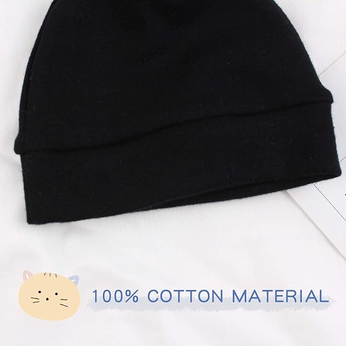 JANGANNSA Newborn Baby Hat Infant Baby Boys Beanie Top Knot Stretchy Hats - Image 4