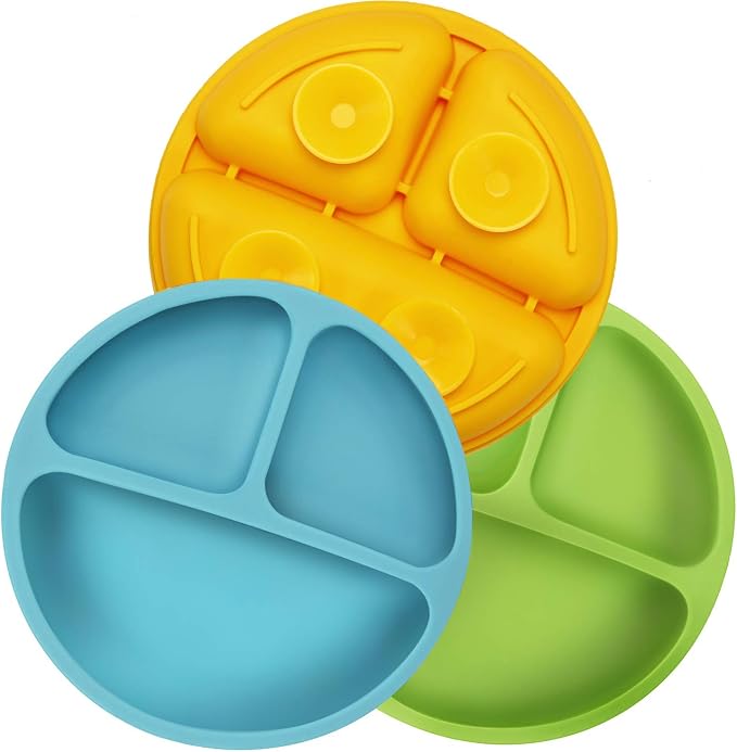 PandaEar Divided Unbreakable Silicone Baby and Toddler Plates by PandaEar