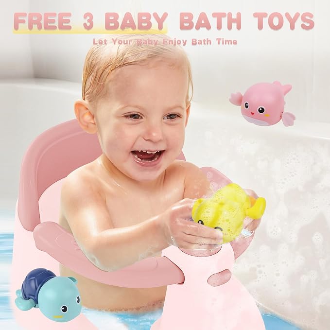 Baby Bath Seat for 6 Months & Up, Seats for Babies Sitting Up, 3 Toys, Open - Image 6