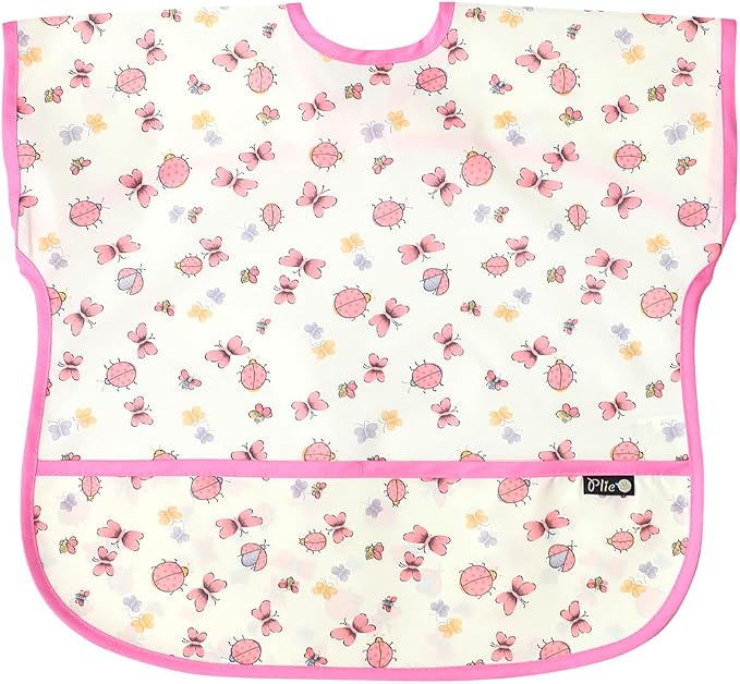 Short Sleeve Waterproof Bib for Toddlers – Feeding Apron for Mealtime, by Plie