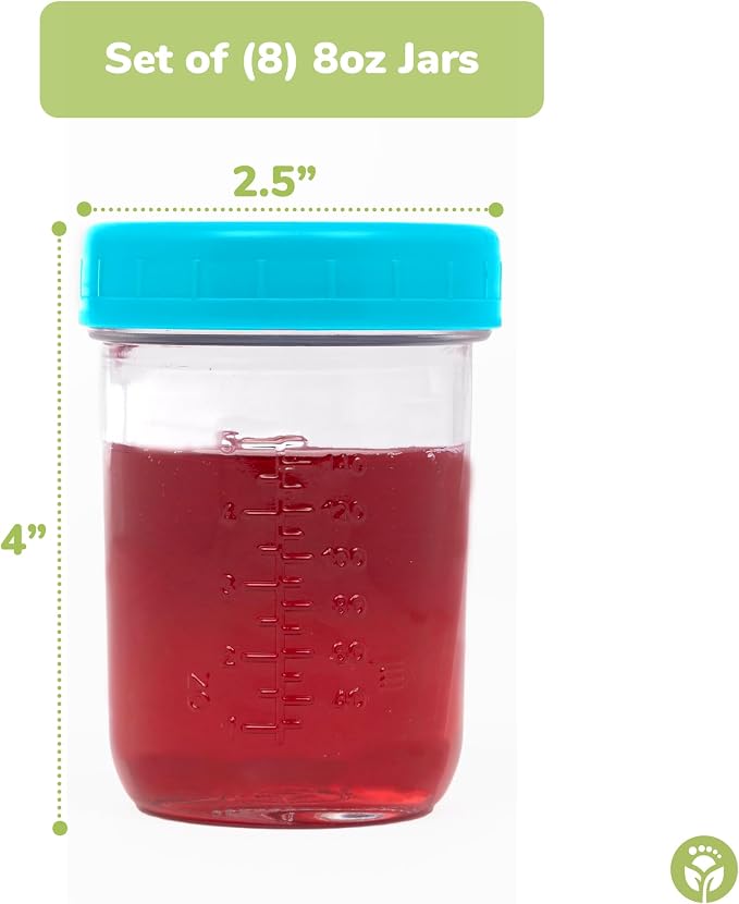 WeeSprout Glass Baby Food Storage Jars w/Lids Snack, Reusable Small Containers - Image 3