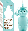 Honey Bear Silicone Straw Cup, Babies Water Drinking Cup, 8-Ounce Therapy Sippy by Mootikar