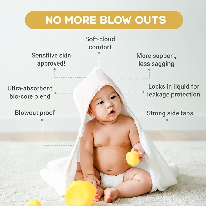 Happy Little Camper Ultra-Absorbent Natural Baby Diapers Size 3 - Image 4