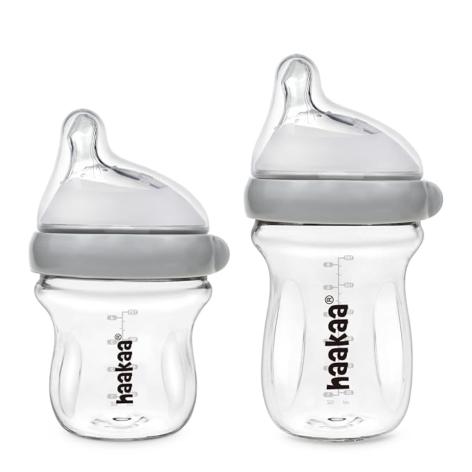 haakaa Gen.3 Natural Glass Baby Bottle Set 4.2oz & 6oz by haakaa