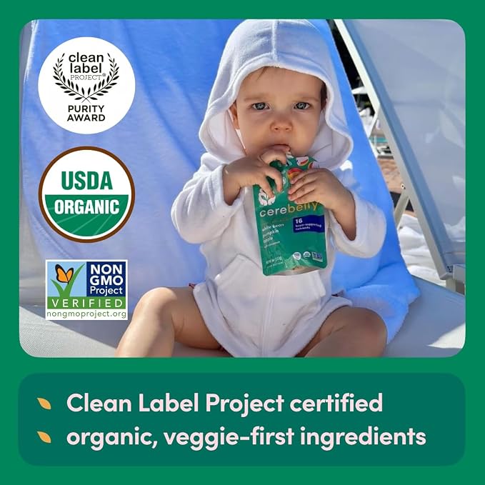 Cerebelly Organic Baby Food Pouches, 16 Nutrients, No Added Sugar, Fiber & - Image 3