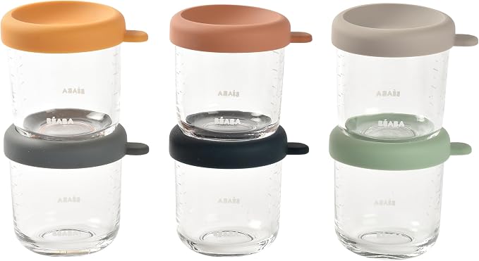 BEABA 6 Pack Glass Baby Food Jars by BEABAUSA