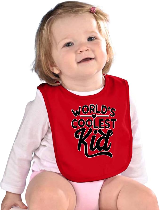 World's Coolest Kid Funny Cute Humor Infant Premium Jersey Baby Bib - Image 3