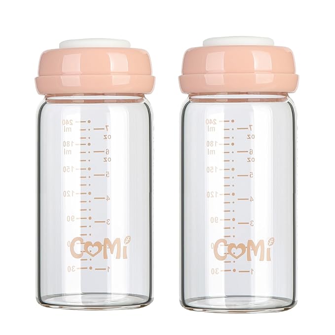 COMI Wide Neck Glass Breastmilk Collection n Storage Bottle, 8oz by COMI