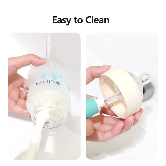 Yooforea Silicone Coated Glass Baby Bottle, 6M+ Fast Flow Nipple I Anti-Colic - Image 8