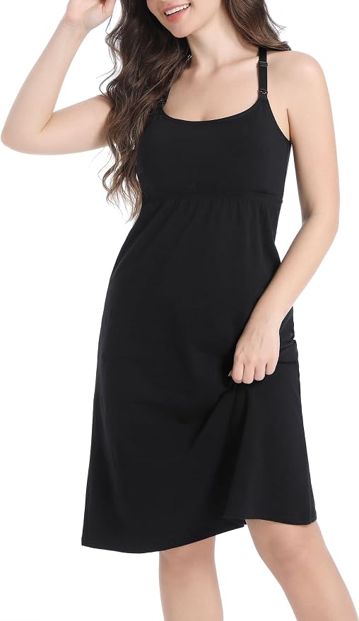 SUIEK 3-Pack Maternity Nursing Nightgown Cotton Breastfeeding Dress Pregnancy - Image 5