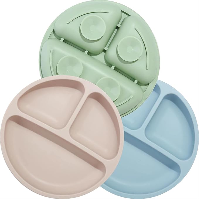 PandaEar Divided Unbreakable Silicone Baby and Toddler Plates by PandaEar