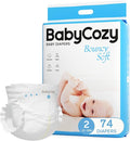 Newborn Baby Diapers Size 2 74 Count Babycozy Bouncy Soft Diapers Hypoallergenic by BabyCozy