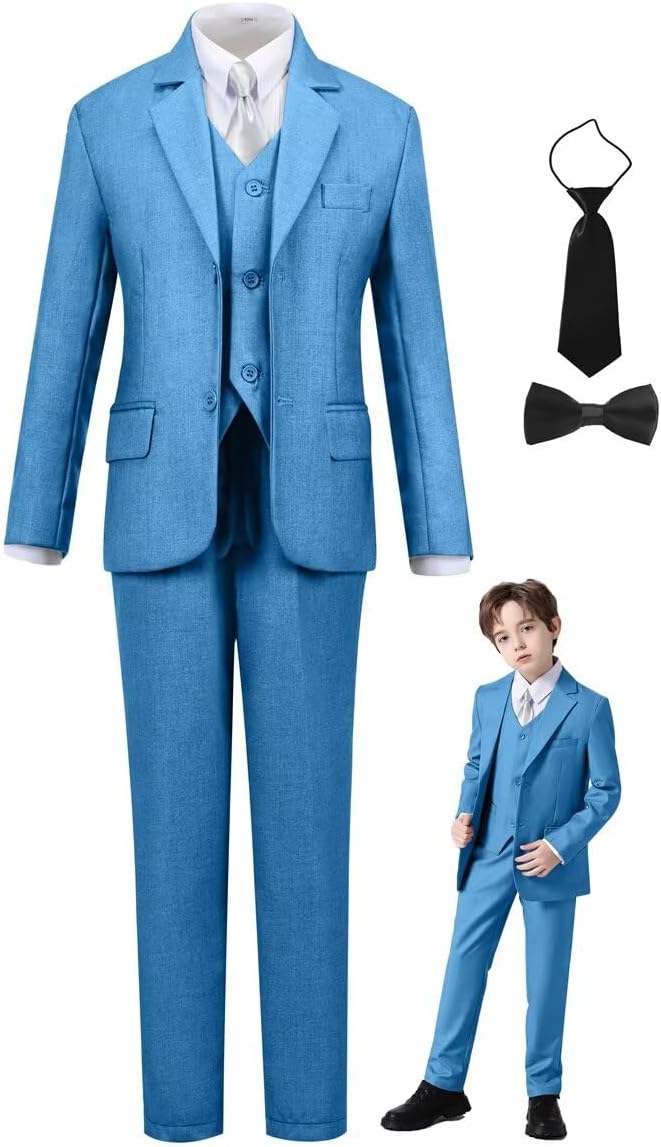 Boys Suit Set Slim Fit Kids Formal Suits Toddler Tuxedo Wedding Prom Classic - Image 7