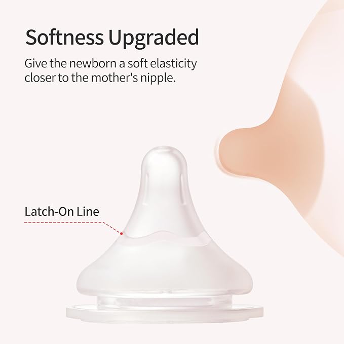Pigeon Silicone Nipple with Latch-On Line, Natural Feel, 1+ Months - Image 6