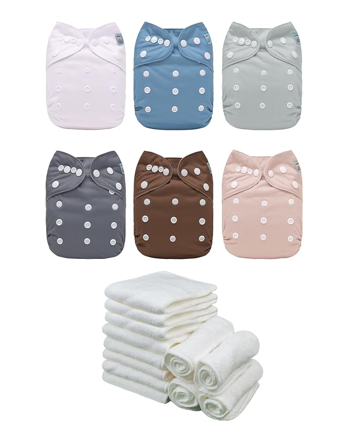 ALVABABY Baby Cloth Diaper 6 Pack by ALVABABY