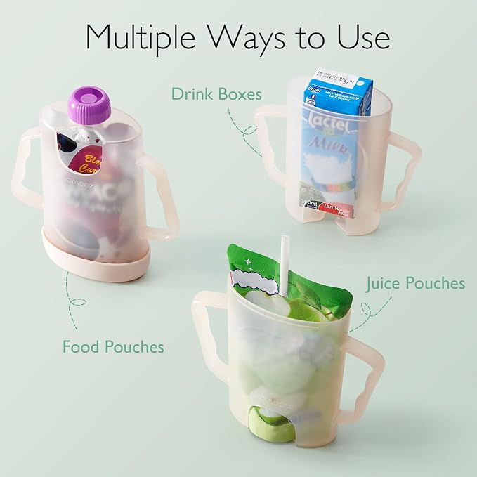 Momcozy Baby Pouch Holder No Squeeze, Baby Food & Juice Box Holder, Easy Grip - Image 2