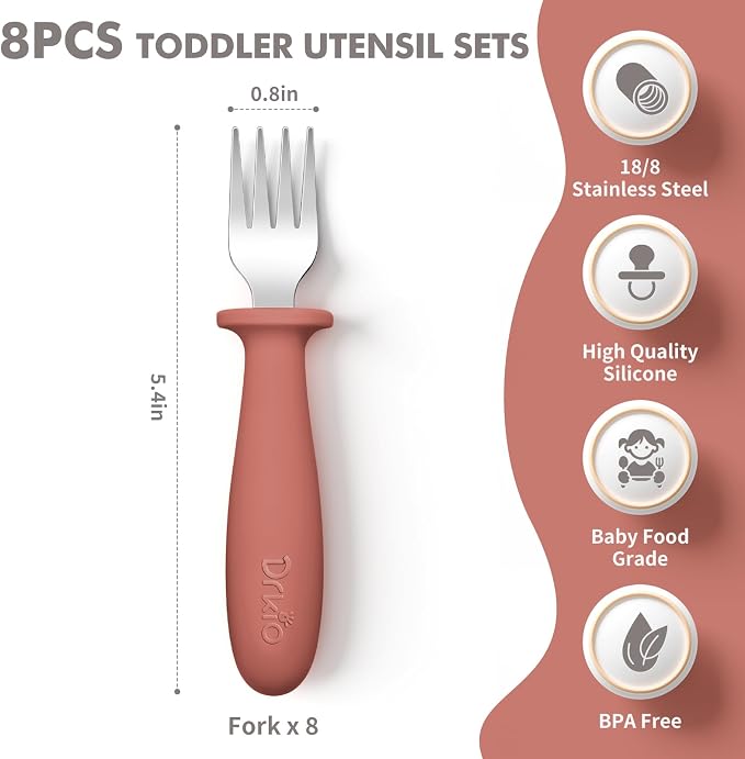 DRKIO 8 Pieces Toddler Forks Set - Image 2