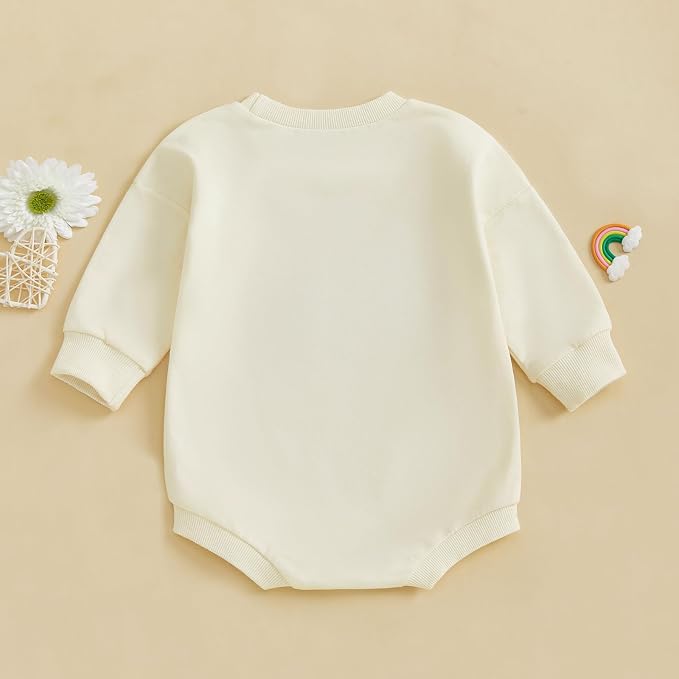 VISGOGO Newborn Infant Baby Boy Girls Oversized Romper Little Dude Sweater - Image 7