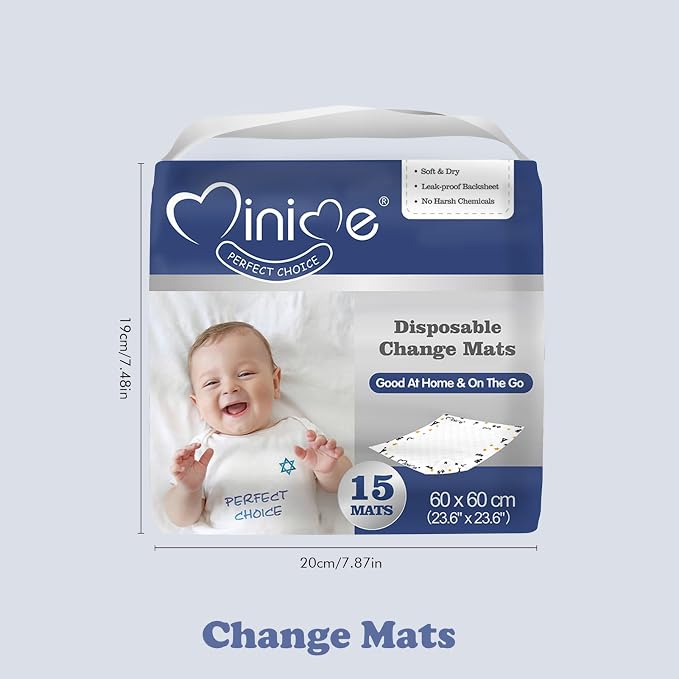 Minime Baby Disposable Changing Pads 23.6 x 23.6 in, Super Soft, Ultra - Image 7