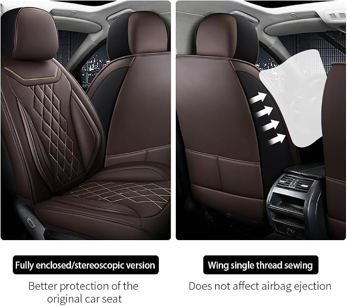 Leather Car Seat Covers for Volkswagen Atlas 2019-2023 Waterproof, Breathable - Image 4