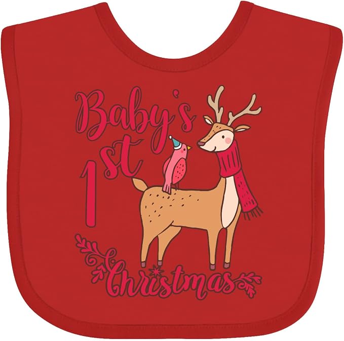 inktastic Baby's First Christmas Baby Bib by Inktastic