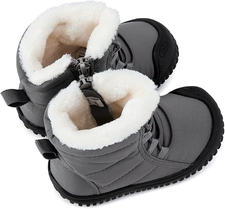BMCiTYBM Toddler Baby Snow Boots Winter Shoes Boys Girls Cold Weather Baby Faux - Image 4