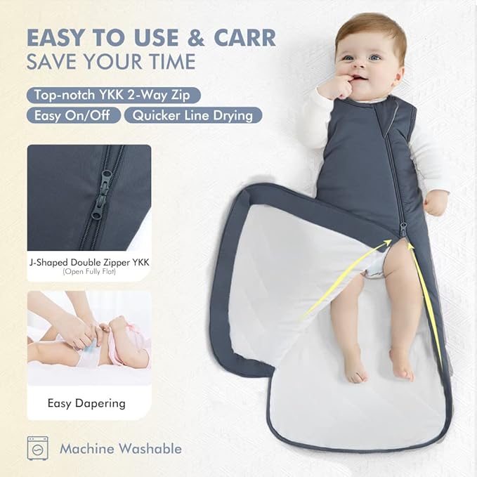 HAPIU Rayon Made from Bamboo Winter Baby Sleep Sack 2.5 TOG, 2-Way Zipper YKK - Image 3
