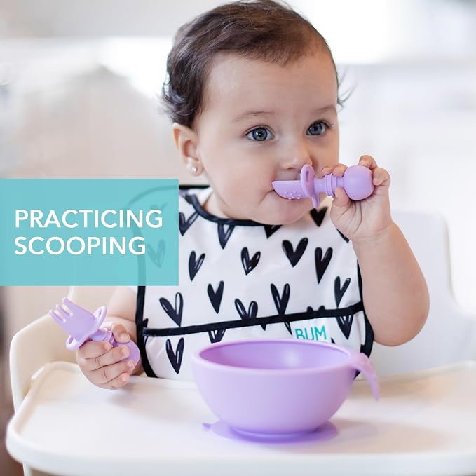 Bumkins Baby Utensils Set, Chewtensils Silicone Spoons - Image 4