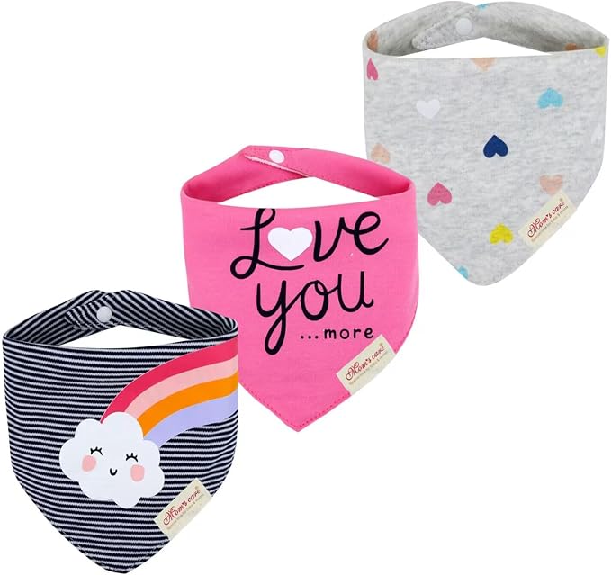 JN&LULU 3 Pack Newborn Baby Bibs Bandana Drool Bibs by JNLULU
