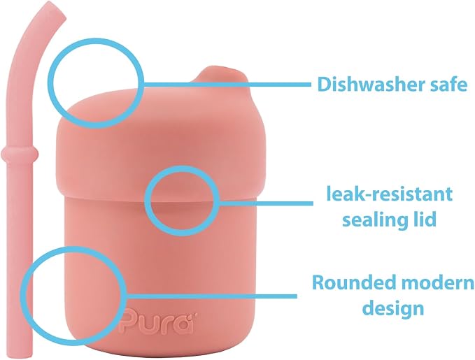 Pura my-my Silicone Straw Cup| Spill Proof, Food Grade Silicone, Plastic-Free | - Image 4