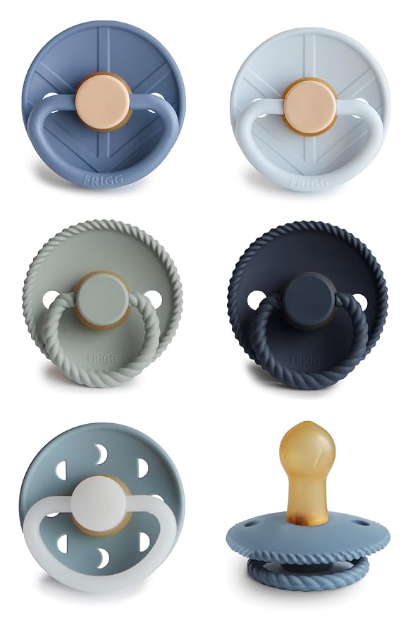 FRIGG Natural Rubber Baby Pacifier 6-Pack Endless Sea | Made in Denmark | by mushie