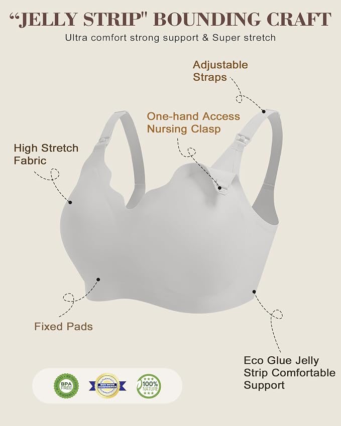 As Fairy Wireless Seamless Pumping Bra Hands Free Nursing Bra Wirefree Comfort - Image 5