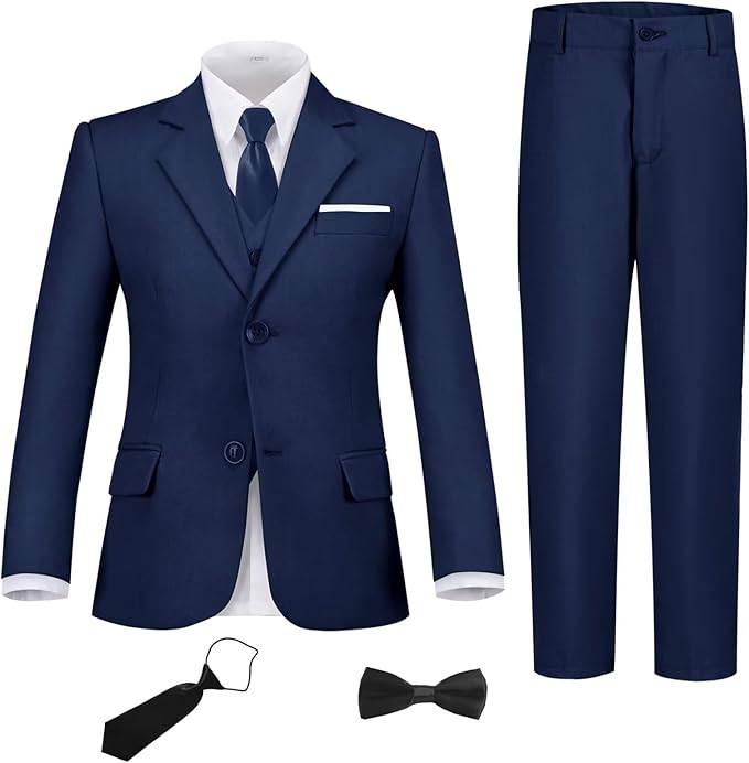 Boys Suit Set Slim Fit Kids Formal Suits Toddler Tuxedo Wedding Prom Classic by FxzpiodiMENSSUITS