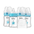YOHKOH Glass Baby Bottles with Slow Flow Nipple, Newborn Anti-Colic Baby Bottles by Home