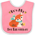 inktastic 1st Birthday Woodland Fox Baby Bib by Inktastic
