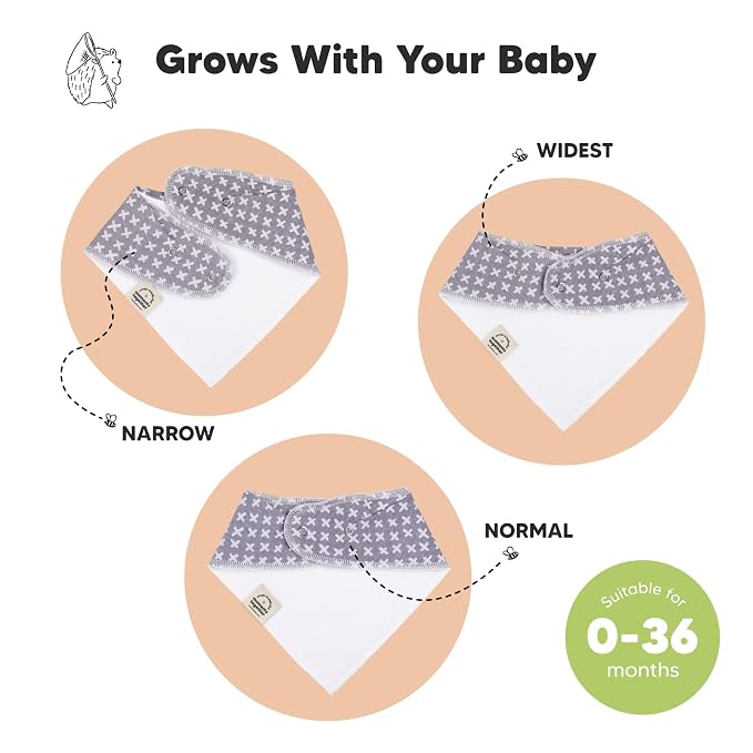KeaBabies 10-Pack Organic Baby Bandana Bibs - Image 3