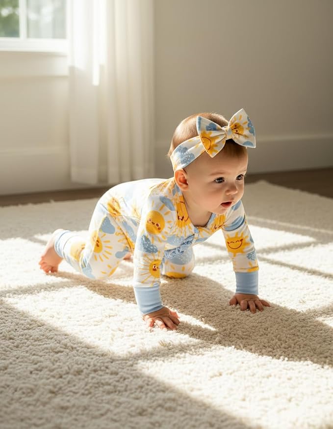 PATPAT Baby Girl Boy Clothes Newborn Infant Footie – Soft Viscose from Bamboo– - Image 3