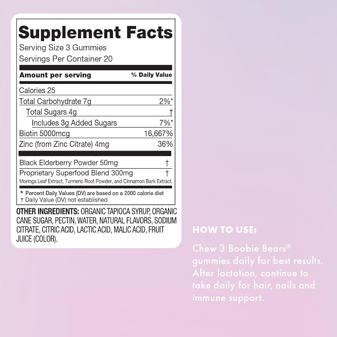 Boobie Bears Lactation Support Gummies | Helps As Milk Supply Booster & - Image 9
