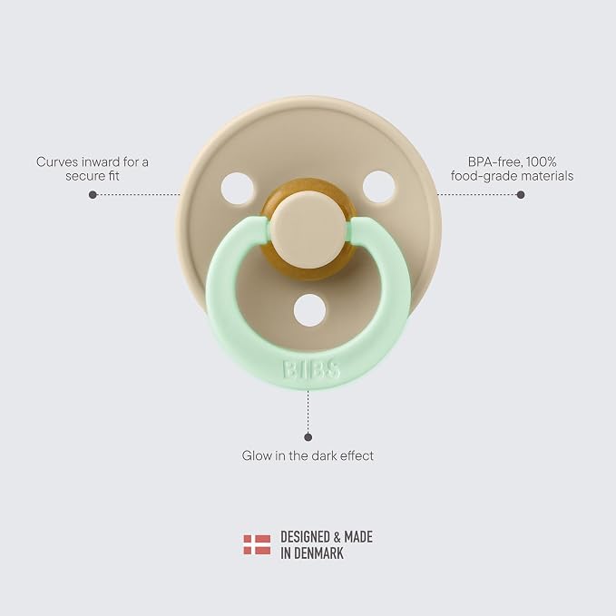 BIBS Pacifiers Colour Collection | Natural Rubber Baby Pacifier | Set of 2 - Image 4