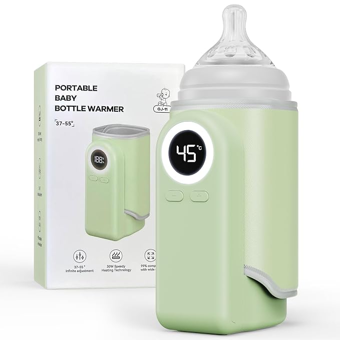 Portable Bottle Warmer for Travel, Precise Temperature Milk Warmer, 10000mAh by Meehuan