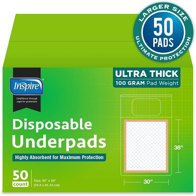 Inspire Extra Large Super Absorbent Disposable Bed Pads - Image 9