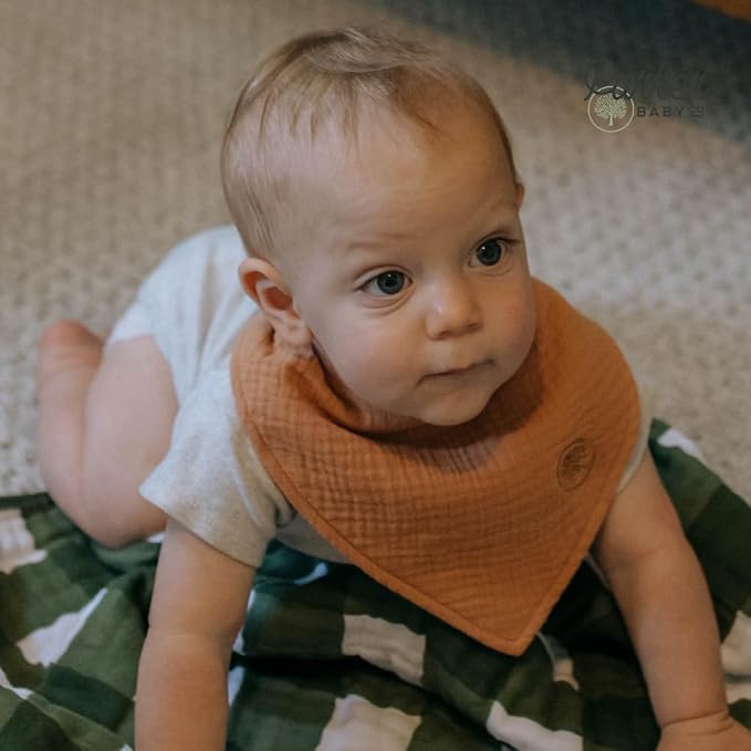 Parker Baby Muslin Bandana Drool Bibs | 100% Soft Muslin Cotton, Absorbent & - Image 7
