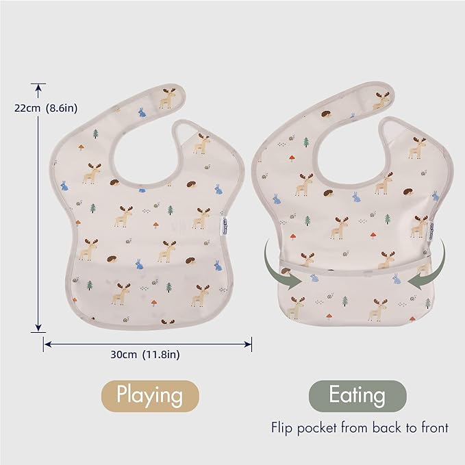 Soarwg Kids Baby Bibs, 5 Pack Waterproof Bibs - Image 2