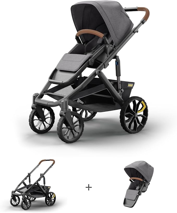 Veer Switch&Roll Stroller with Leather Grips and Leather Bumper Bar | 4 Wheel - Image 2