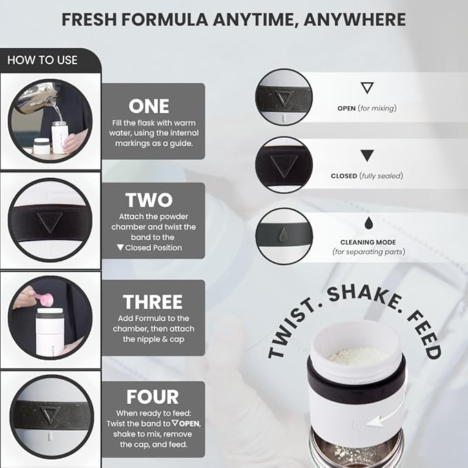 MILK & WATER All in One Baby Bottle & Baby Formula Dispenser On The Go - Image 6