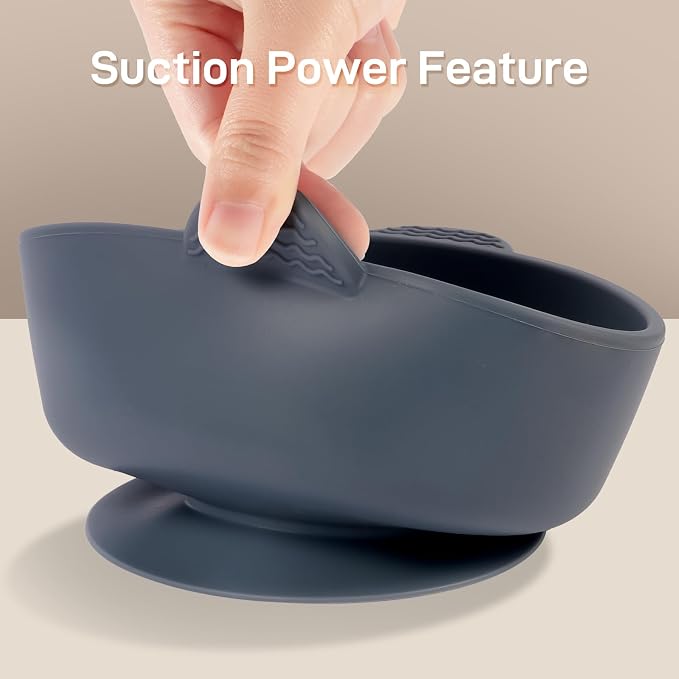 Silicone Baby Feeding Set, 3 Pack Baby Bowls - Image 5